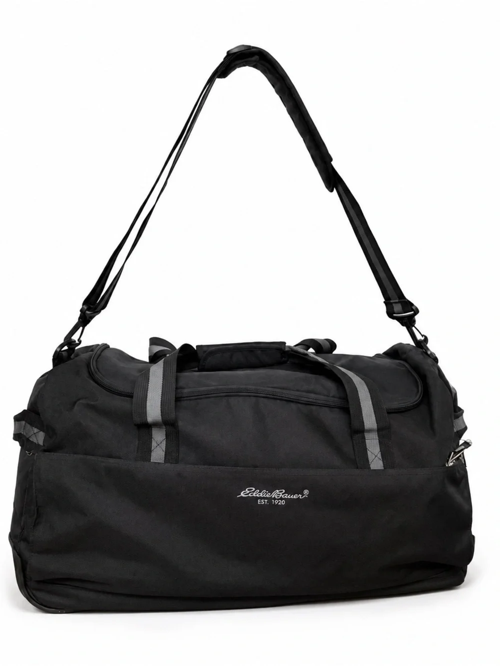 Eddie Bauer 22” Rolling Duffel Bag Black Wheeled Luggage Carry On Pull Handle